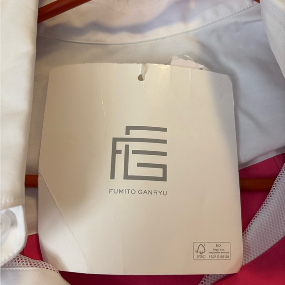 NWT Fumito Ganryu Colour Block Windbreaker Shirt Men's Size 1 Pink Blue Purple - Picture 10 of 12